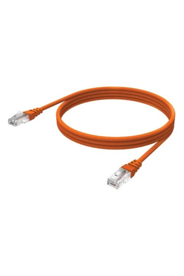 Bakır Patch Kablo Cat6a Utp 3mt Lszh Orange Patch Cord Korumasız 2 Yıl Garantili 2 Adet
