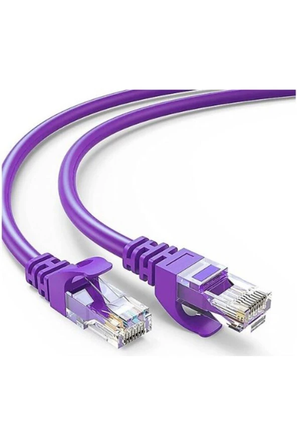 Bakır Patch Kablo Cat6a Utp 1mt Lszh Purple Patch Cord Korumasız 2 Yıl Garantili 5 Adet - 2