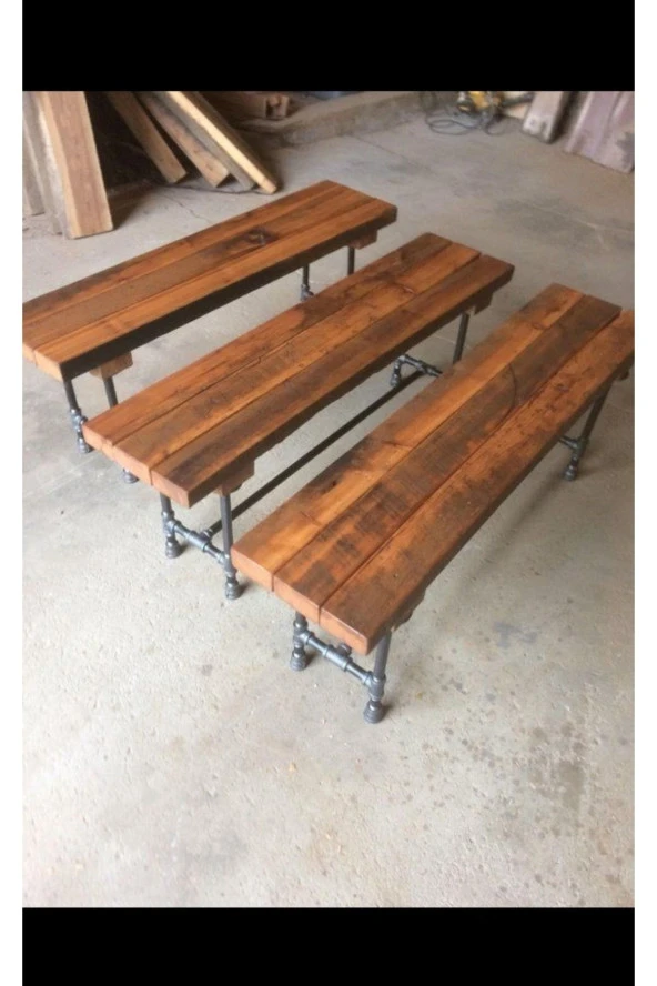 Dekoratif Borudan 3'lü Tabure Seti ürün görseli 1