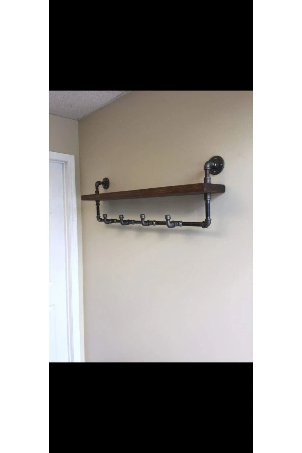 Dekoratif Borudan Raf Ve Askılık