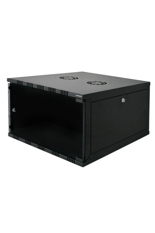 9U 545x400 mm Eko Serisi Yan Panelli Tek Gövdeli Duvar Tipi Kabinet Siyah 2 Yıl Üretici Garantili - 2