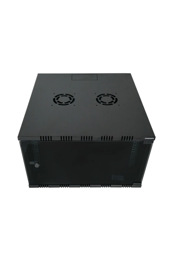 9U 545x400 mm Eko Serisi Yan Panelli Tek Gövdeli Duvar Tipi Kabinet Siyah 2 Yıl Üretici Garantili - 3