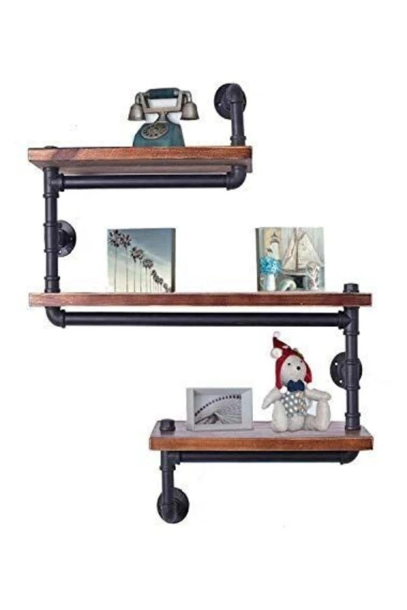 Dekoratif Duvara Borudan Raf