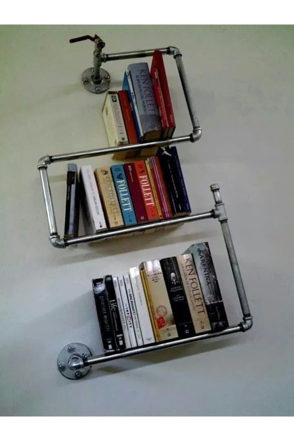 Dekoratif Duvara Borudan Raf