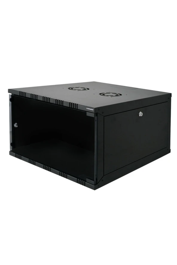9U 540x400 mm Eko Serisi Yan Panelli Tek Gövdeli Duvar Tipi Kabinet Siyah 2 Yıl Üretici Garantili