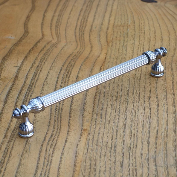 Şah Kulp Mobilya Mutfak Dolabı Çekmece Dolap Kulpları Kapak Kulpu Kulbu Krom Renk 192 mm Metal - 7