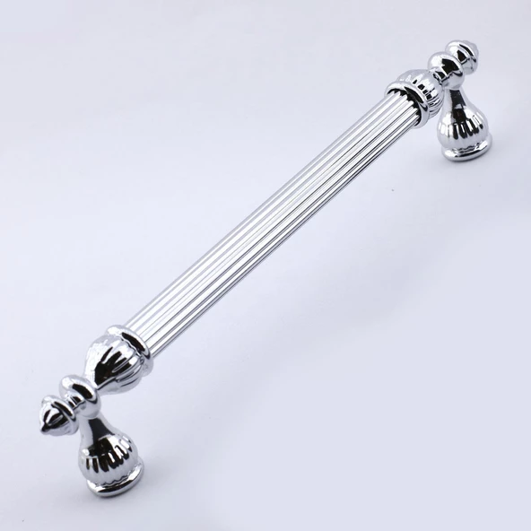 Şah Kulp Mobilya Mutfak Dolabı Çekmece Dolap Kulpları Kapak Kulpu Kulbu Krom Renk 192 mm Metal - 5