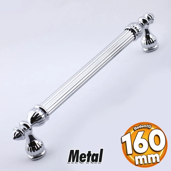 Şah Kulp Mobilya Mutfak Dolabı Çekmece Dolap Kulpları Kapak Kulpu Kulbu Krom Renk 160 mm Metal