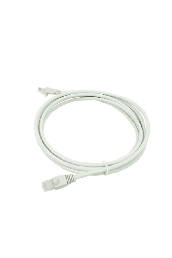 Bakır Patch Kablo Cat6a Utp 3mt Lszh Gri Patch Cord Korumasız 26 Awg 2 Yıl Garantili 2 Adet - 3