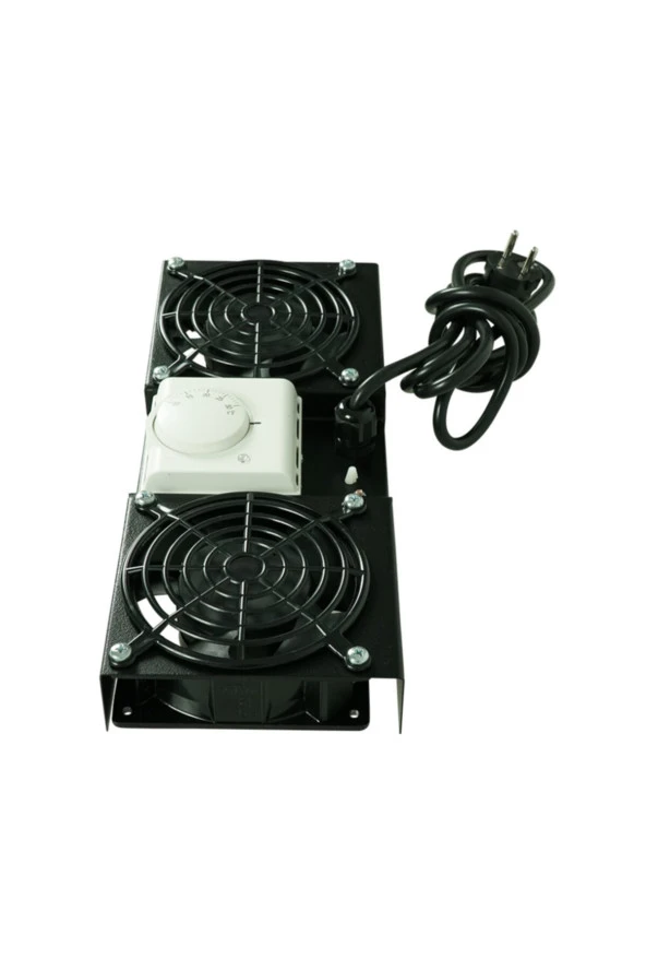 2li Rack Kabin Fan Modülü Termostatlı Duvar Tipi Siyah 2 Yıl Üretici Garantili - 2
