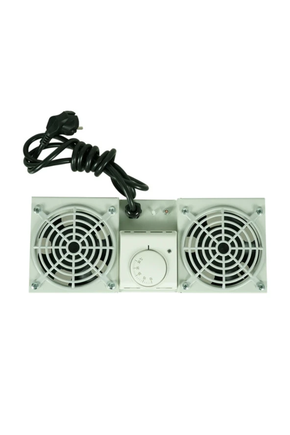 Gri Rack Kabinet Fan Modülü Termostatlı Duvar Tipi 2li - 4