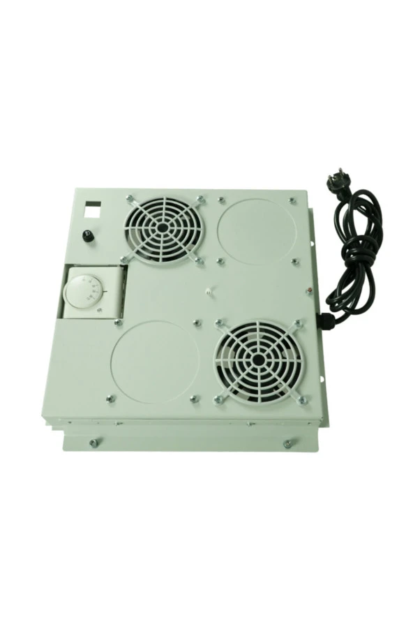 2'li Rack Kabinet Fan Modülü Termostatlı Ral 7035 Gri 2 Yıl Üretici Garantili - Resim 5