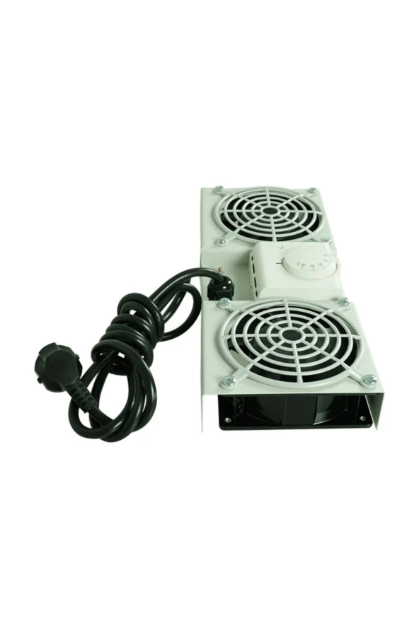 Gri Rack Kabinet Fan Modülü Termostatlı Duvar Tipi 2li - 5