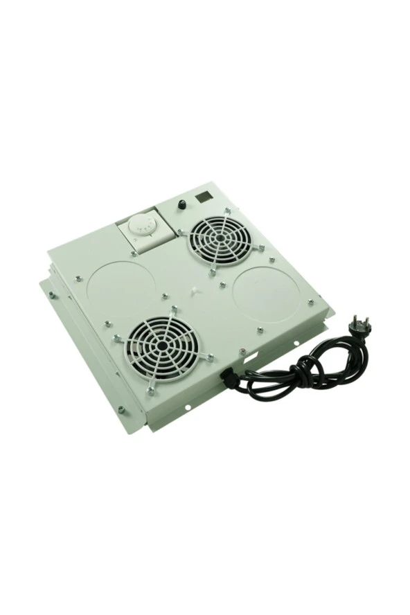 2'li Rack Kabinet Fan Modülü Termostatlı Ral 7035 Gri 2 Yıl Üretici Garantili - Resim 6