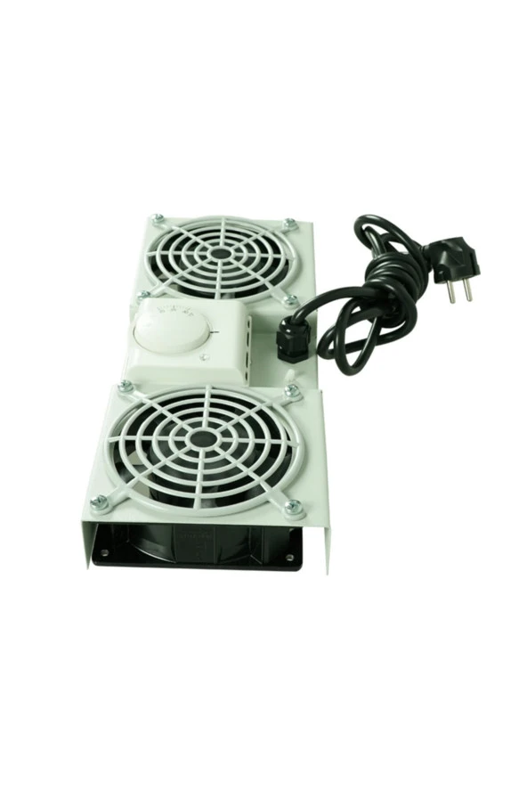 Gri Rack Kabinet Fan Modülü Termostatlı Duvar Tipi 2li - 6