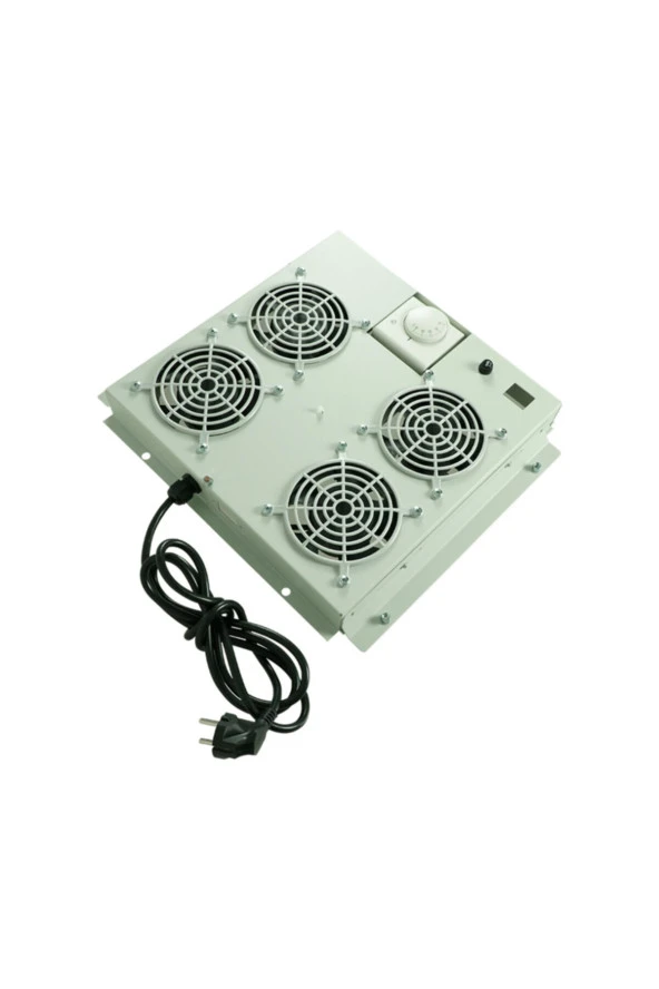 4'lü Rack Kabinet Fan Modülü Termostatlı Ral 7035 Gri 2 Yıl Üretici Garantili - Resim 5