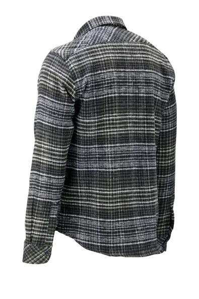 Erkek Ragular Fit Çift Cep Çıtçıtlı Oduncu Haki Ekose Gömlek - 3