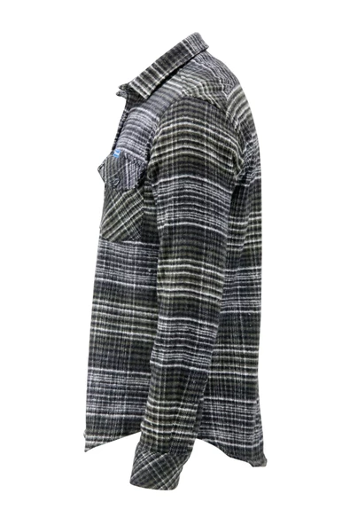 Erkek Ragular Fit Çift Cep Çıtçıtlı Oduncu Haki Ekose Gömlek - 2