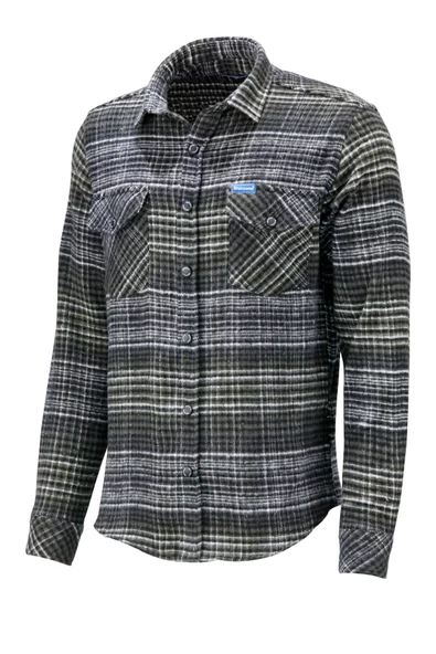 Erkek Ragular Fit Çift Cep Çıtçıtlı Oduncu Haki Ekose Gömlek