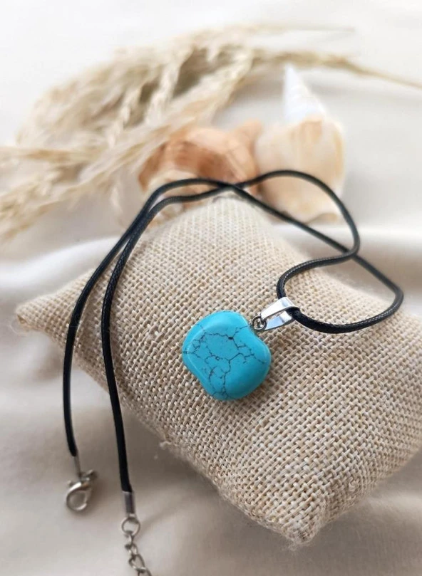 Kolye Gerdanlık Doğal Taş Turkuaz Firuze Çakra Yoga Reiki Kadın - 3