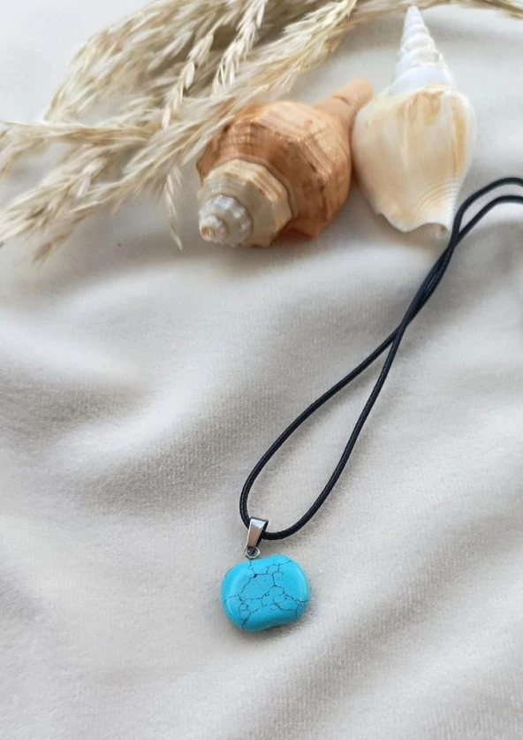 Kolye Gerdanlık Doğal Taş Turkuaz Firuze Çakra Yoga Reiki Kadın - 4