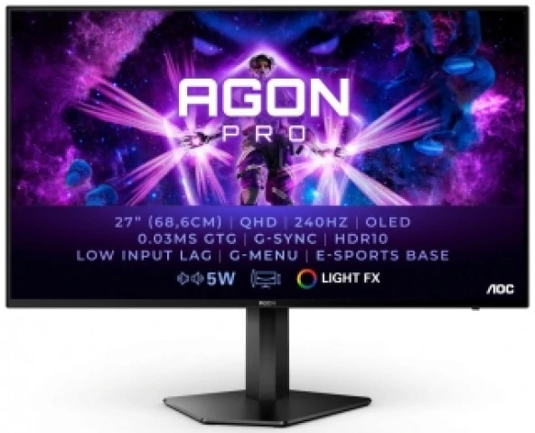 AOC AGON Pro AG276QZD 27" 240Hz 0.03 ms Pivot QHD Oyuncu Monitörü