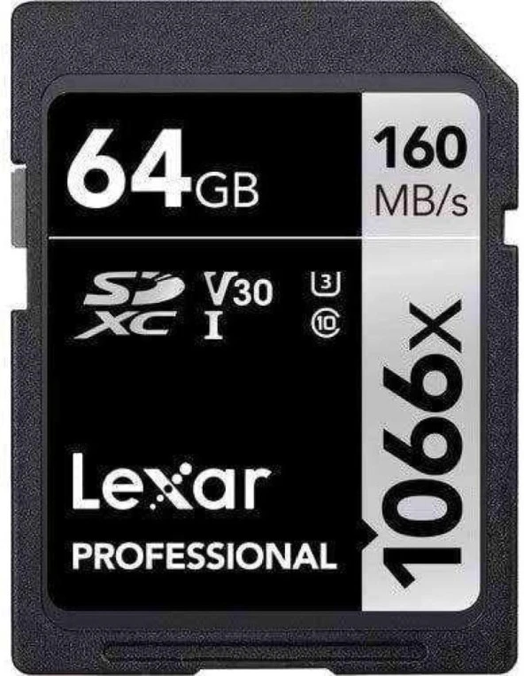 Lexar 64GB 1066X SD UhsI V30 160MB/S Hafıza Kartı