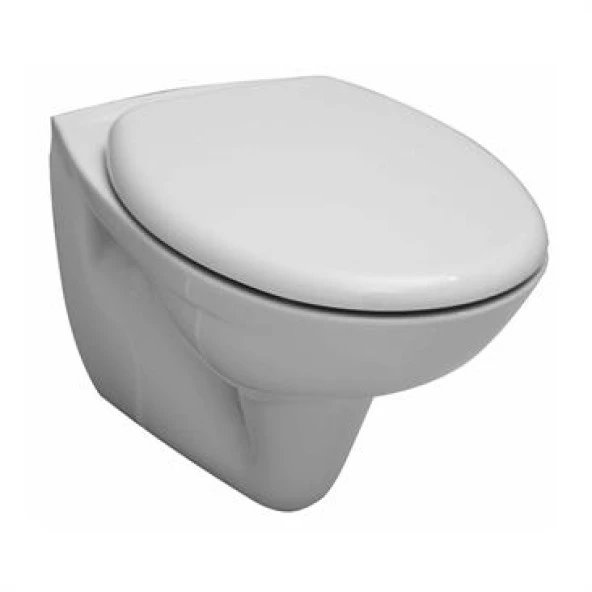 Serel Basic Kanalsız 52 cm Asma Klozet+Serel Alpha Duroplast Yavaş Kapanan Klozet Kapağı