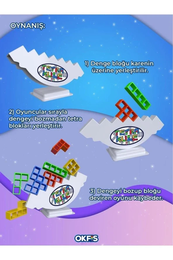 Tetra Kule Renkli Yapı Ve Tasarım Eğitici Denge Oyunu 18 Parça - 3