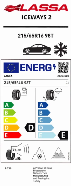 Lassa Iceways 2 215/65 R16 98T Kış Lastiği - 2024 - Resim 4