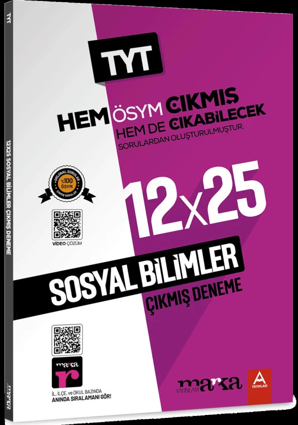 TYT Sosyal Bilimler 12x25 Çıkmış ve Çıkabilecek Denemeler Marka Yayınları