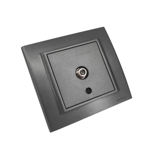 Ovivo Uydu Prizi F Konnektörlü+Çerçeveli  Füme 12 Adet - Resim 4