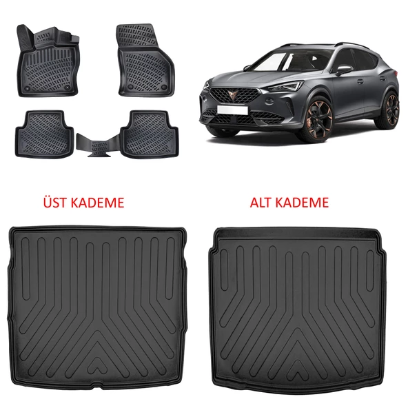 Rizline Cupra Formentor 2022+ 3D Bagaj Havuzu Ve Paspas Set ürün görseli