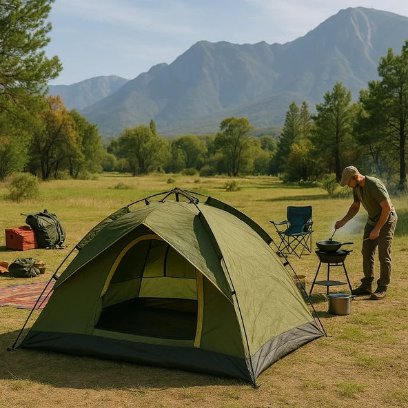 YekOutdoor 4 Kişilik Çift Katmanlı Otomatik Çadır 220x250x160 - 2