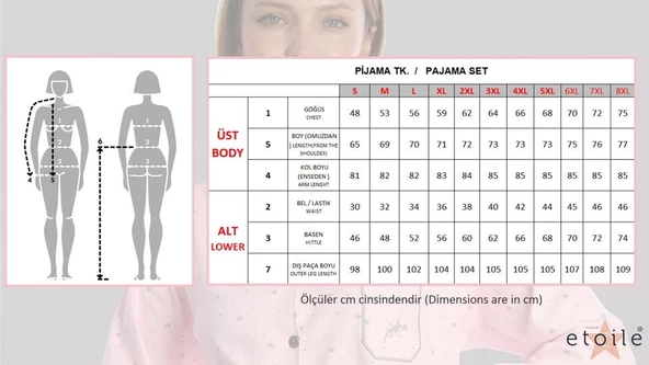 Etoile Bambu, Uzun Kol, Düğmeli Kadın Pijama Takımı - 5