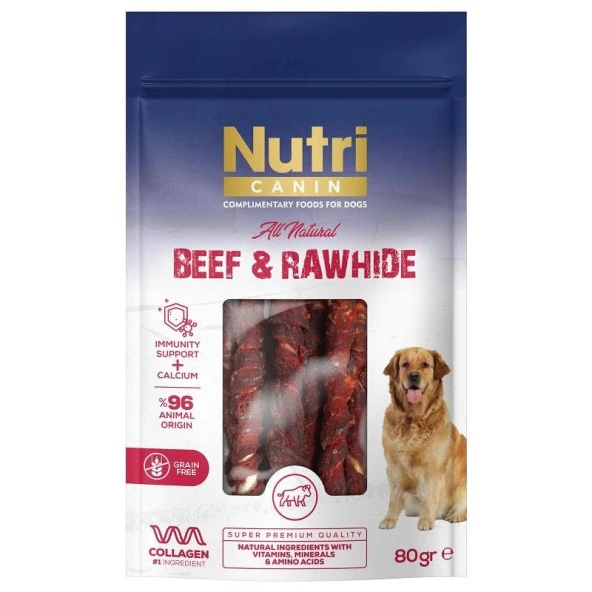 Nutri Canin Sığır Etli Sarılı Kemik 80gr