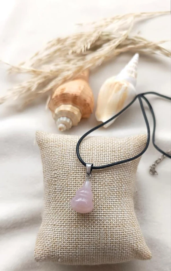 Kolye Gerdanlık Çakra Yoga Reiki Doğal Pembe Kuvars Taş Kadın