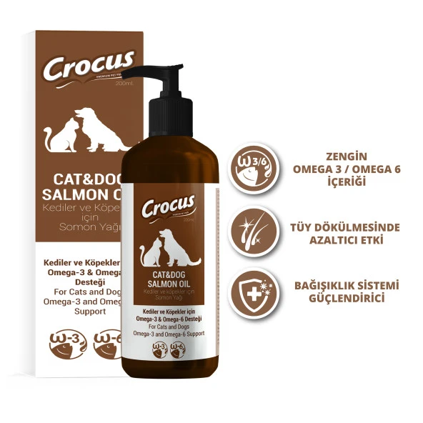 Crocus Kedi Köpek Somon Yağı 200 Ml ürün görseli