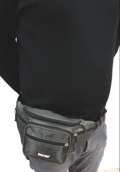 Seventeen Siyah Çok Gözlü Bel Çantası (3432)  - 31cm x 14cm Ebat - 3