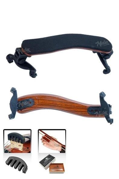 Midex VP-40 Üst Kalite Keman Yastığı 4/4 ve 3/4 Kemanlar İle Uyumlu (Reçine ve Susturucu Hediye) - Resim 2