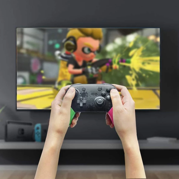 Cosmostech Switch Ve Pc Uyumlu Pro Controller Kablosuz Oyun Kolu Yeşil-Pembe - 2