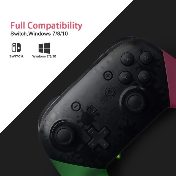 Cosmostech Switch Ve Pc Uyumlu Pro Controller Kablosuz Oyun Kolu Yeşil-Pembe - 4