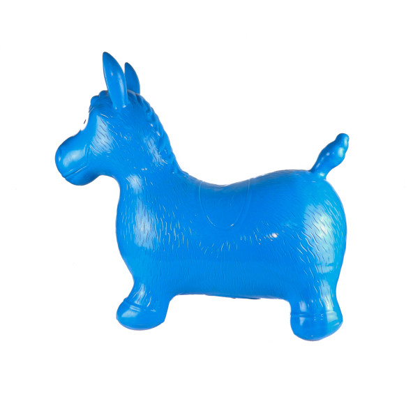 Şişme Zıp Zıp Hayvan Sevimli Şişme Hayvan Mavi Pompa Hediyeli - 2