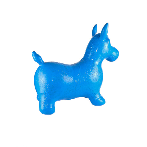 Şişme Zıp Zıp Hayvan Sevimli Şişme Hayvan Mavi Pompa Hediyeli - 3