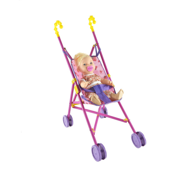 Oyuncak Ağlayan Bebek Baston Pusetli Set - 3