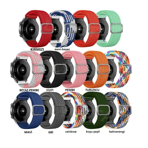 Samsung Galaxy Watch 3 45mm Gear S3 46mm Kordon Örgü Kordon Örgü Tokalı Band - Resim 2