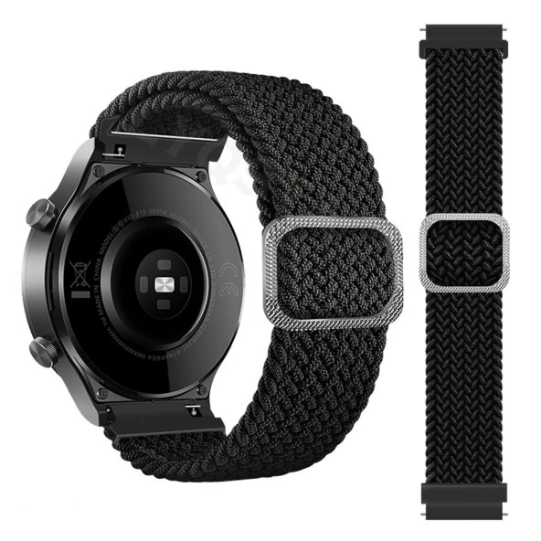 Samsung Galaxy Watch 3 45mm Gear S3 46mm Kordon Örgü Kordon Örgü Tokalı Band - Resim 9