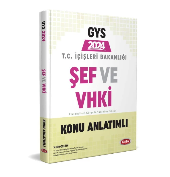 Data 2024 GYS İçişleri Bakanlığı Şef ve VHKİ Konu Anlatımlı Görevde Yükselme Data Yayınları