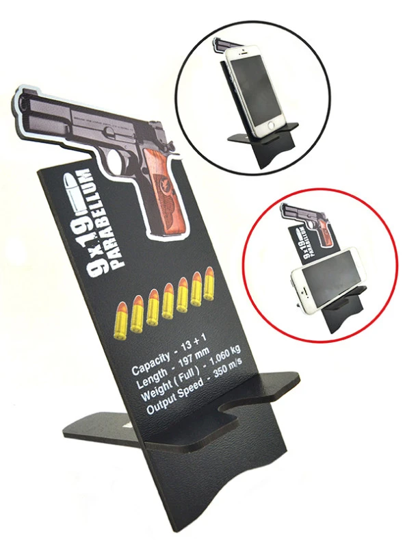 14 Lü Tabanca Baskılı Telefon Tutucu - 3