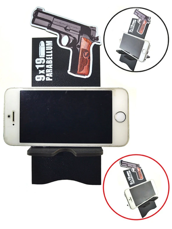14 Lü Tabanca Baskılı Telefon Tutucu - 6